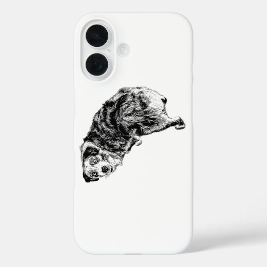 Étui pour téléphone avec chien australien vu de de (Verso)