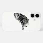 Étui pour téléphone avec chien australien vu de de (Verso (horizontal))