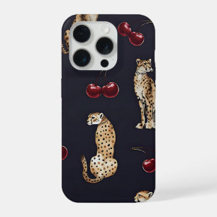Étui pour téléphone cerise léopard