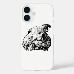 Étui pour téléphone Chien couché Toller Noir et Bl