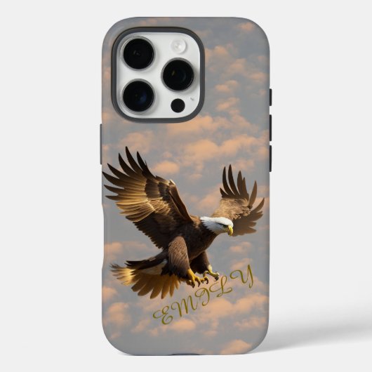 Étui pour téléphone Eagle Sky avec nom personnalis (Verso)