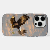 Étui pour téléphone Eagle Sky avec nom personnalis (Verso (horizontal))