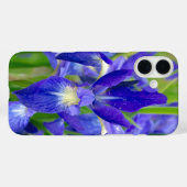Étui pour téléphone Fleur d'Iris Bleue (Verso (horizontal))