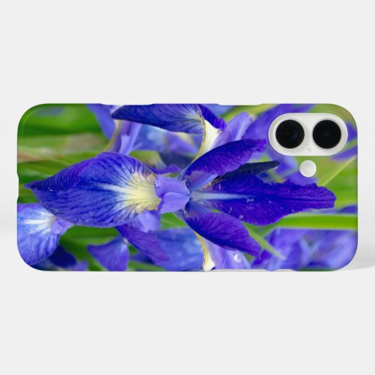 Étui pour téléphone Fleur d'Iris Bleue (Verso (horizontal))