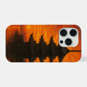Étui pour téléphone Pagode du coucher de soleil du (Verso Horizontal)