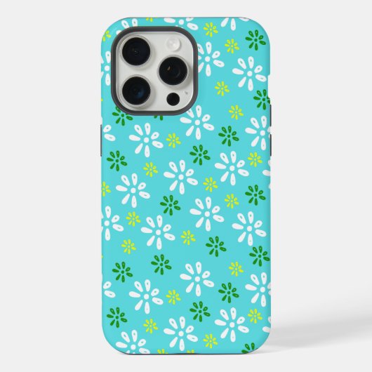 Étui pour Turquoise Flowers Pattern 15 Pro Max (Verso)