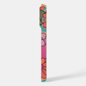 Étui rétro floral pour iPhone 15 Pro Max. (Côté gauche)