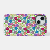 Étui robuste pour iPhone 15 avec fleurs de géraniu (Verso Horizontal)