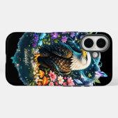 Étui robuste pour iPhone 16 Aigle chauve mystique (Verso (horizontal))