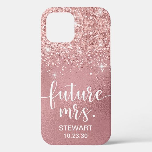 Étui Rose Gold Future Mrs Glitter Case-Mate pour i (Verso)