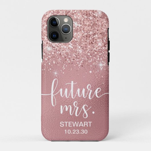 Étui Rose Gold Future Mrs Glitter Case-Mate pour i (Dos)