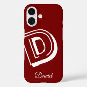 Étui rouge et blanc iphone - nom personnalisé (Verso)