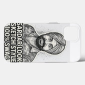 Étui Sardar Sketch Swag pour iPhone 13 – Noir & Bl (Verso (horizontal))