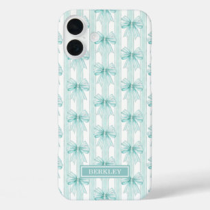 Étui tapis à monogramme Aqua Coquette Bows sur ray