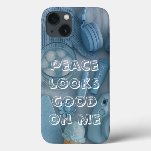 Étui téléphone esthétique bleu moderne (Verso)