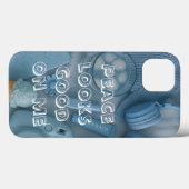 Étui téléphone esthétique bleu moderne (Verso (horizontal))