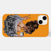 Étui téléphone jaune café pour fille impertinente (Verso (horizontal))