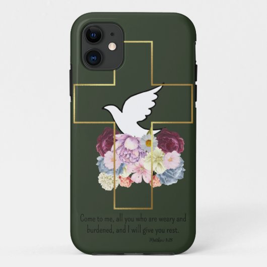 Étui Téléphone Vert Foncé Belles Bénédictions (Dos)