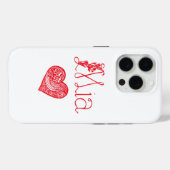 Étui téléphonique avec coeur et nom de Mia (Verso (horizontal))