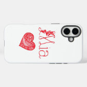 Étui téléphonique avec coeur et nom de Mia (Verso (horizontal))