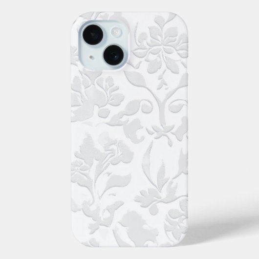 Étui téléphonique classique blanc baroque floral e (Verso)
