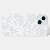 Étui téléphonique classique blanc baroque floral e (Verso (horizontal))