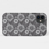 étui téléphonique floral gris (Dos (Horizontal))