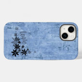 Étui téléphonique LOVE Blue Flowers (Verso (horizontal))