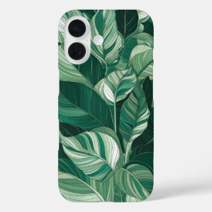 Étui téléphonique moderne Feuille Motif vert