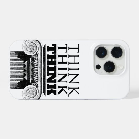Étui Think Think Think pour iPhone 15 Pro (Verso Horizontal)