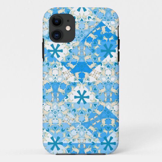 Étui Triangle Motif Pug Corail (Dos)