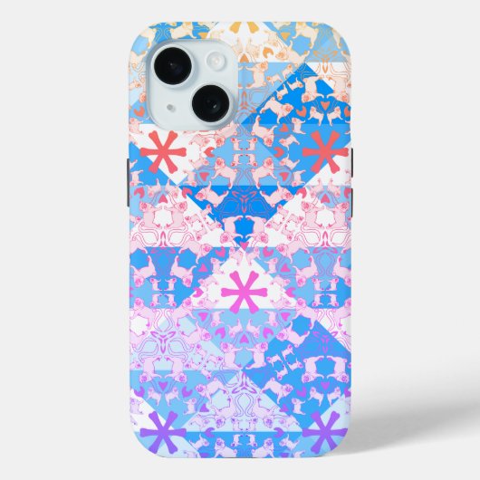 Étui Triangle Motif Pug Corail (Verso)