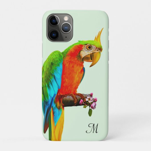 Étui tropical multicolore d'oiseau perroquet et mo (Dos)