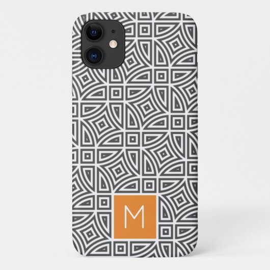 Étuis de téléphone à motif abstrait avec monogramm (Dos)