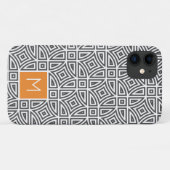 Étuis de téléphone à motif abstrait avec monogramm (Dos (Horizontal))