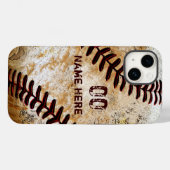 Étuis de téléphone personnalisés de baseball vinta (Verso (horizontal))
