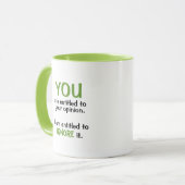 Eu droit dans votre tasse drôle d'humour de bureau (Devant gauche)