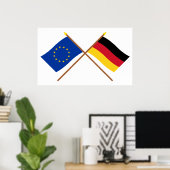 EU en Duitsland kruidige vlaggen Poster (Thuiskantoor)