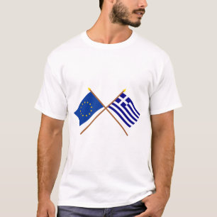 EU en Griekenland: gesteende vlaggen T-shirt