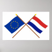 EU- en Nederlandse gestevigde vlaggen Poster (Voorkant)