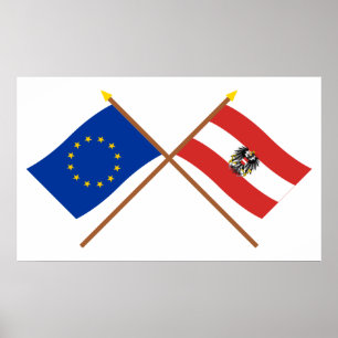 EU en Oostenrijk kruidige vlaggen Poster