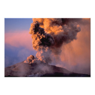EU, Italië, Sicilië, Mt. Etna top krater Foto Afdruk