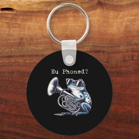 Eu Phoned Funny Euphonium Frog Music Band Pun Sleutelhanger (Voorkant)