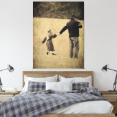 EU-soldaat en dochter Canvas Afdruk (Insitu (Slaapkamer))