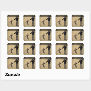 EU-soldaat en dochter Vierkante Sticker