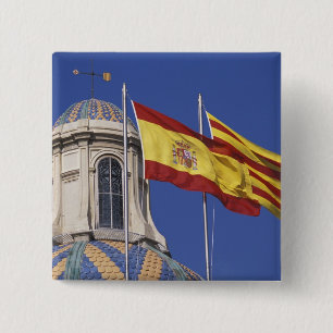 EU, Spanje, Catalonië, Palau de la Generalitat. Vierkante Button 5,1 Cm