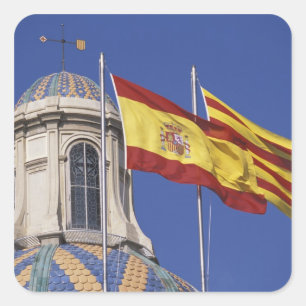 EU, Spanje, Catalonië, Palau de la Generalitat. Vierkante Sticker