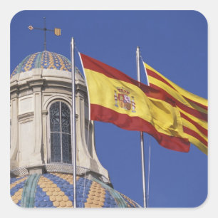EU, Spanje, Catalonië, Palau de la Generalitat. Vierkante Sticker