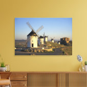 EU, Spanje, La Mancha, Consuegra. Windmolens en Canvas Afdruk (Insitu (Woonkamer))