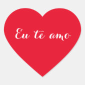 Eu te amo I Love You in Braziliaanse Hart Sticker (Voorkant)